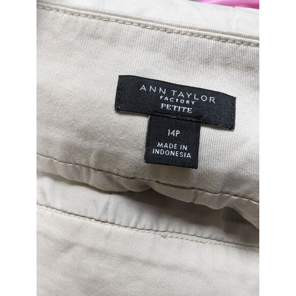 Ann Taylor Petites Size 14P Skirt Khaki Tan Tie Belt Lined - Picture 3 of 4
